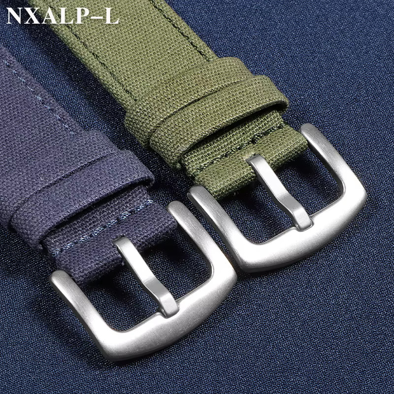 Uhrenarmband Nylon-Canvas, Armeegrün, 18 mm, 20 mm, 22 mm, Unisex - Bild 5