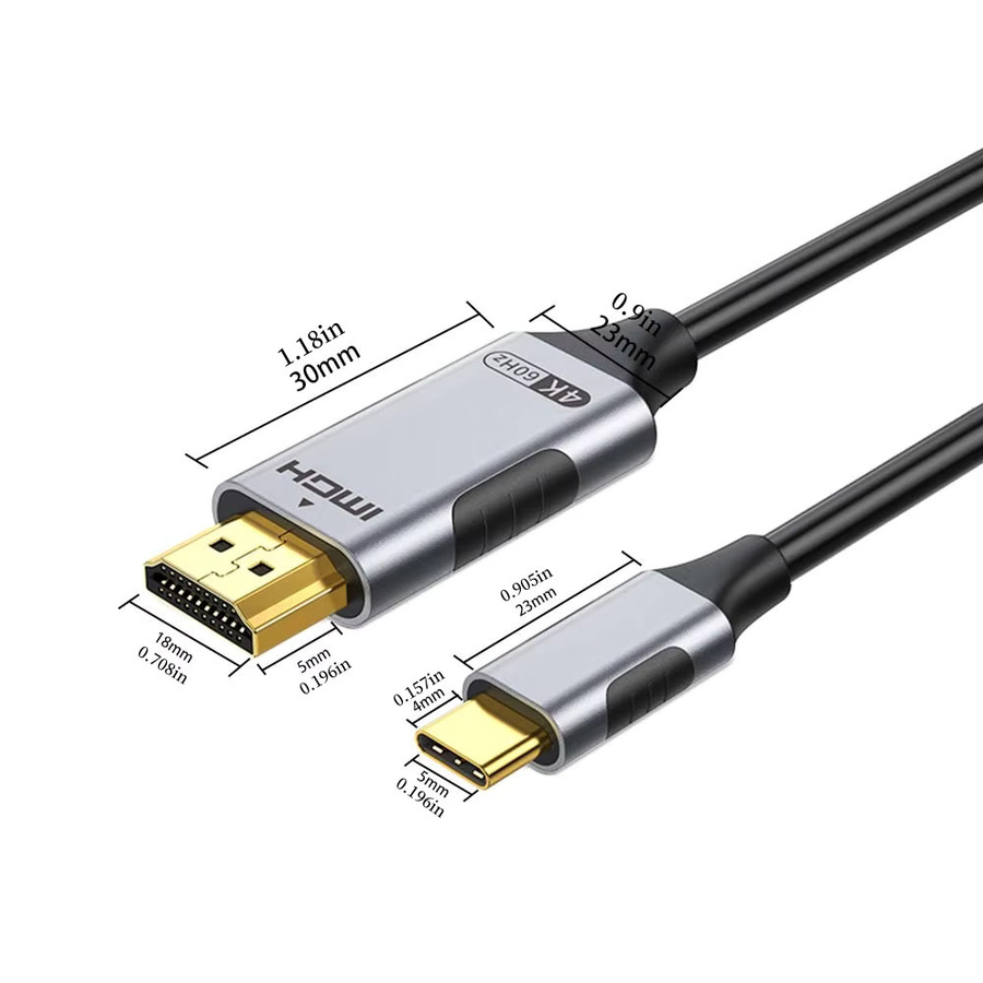 FDBOY USB-C auf HDMI Adapter Kabel für 4K bei 30 Hz, Hi-Speed USB-C zu HDMI Adapter kompatibel mit Thunderbolt 3/4/5, iPhone 16 15 und Galaxy - Bild 1