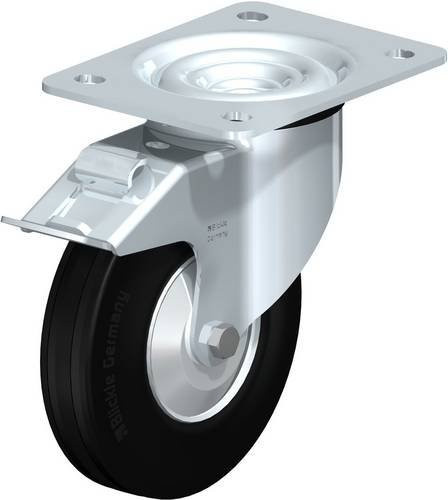 Blickle Lenkrolle L-RD 140R-FI-FA mit Feststeller, Rad-Durchmesser: 14 cm, Tragfähigkeit: 175 kg, Farbe: Schwarz/Silber - Bild 1