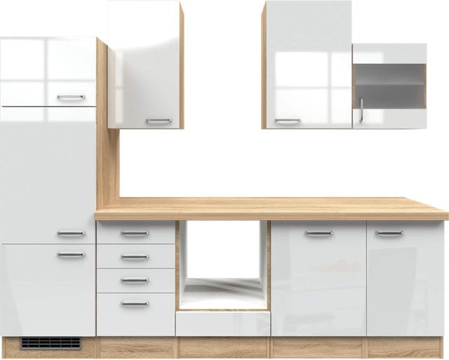 Küchenzeile Flex-Well Valero ohne Elektrogeräte, Breite: 280 cm, Tiefe: 57 cm, Höhe: 200 cm - Bild 1