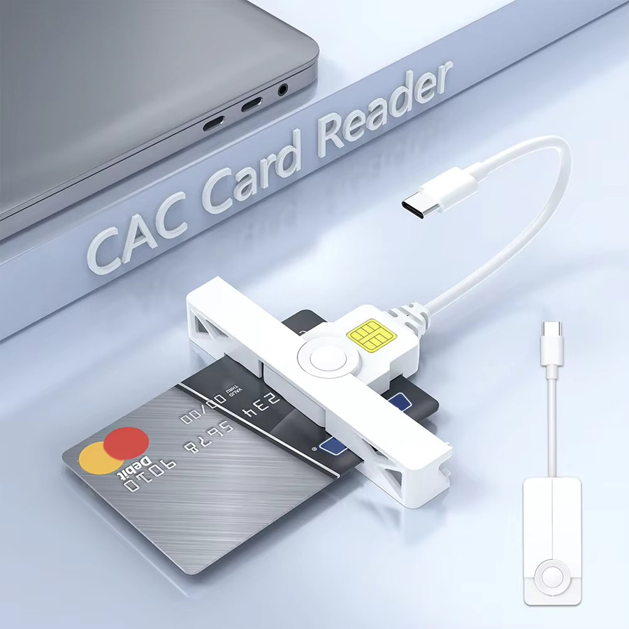 VODOOL Tragbarer Smartcard-Leser USB 2.0 Typ-C CAC-Kartenleser für Government ID in Weiß - Bild 3