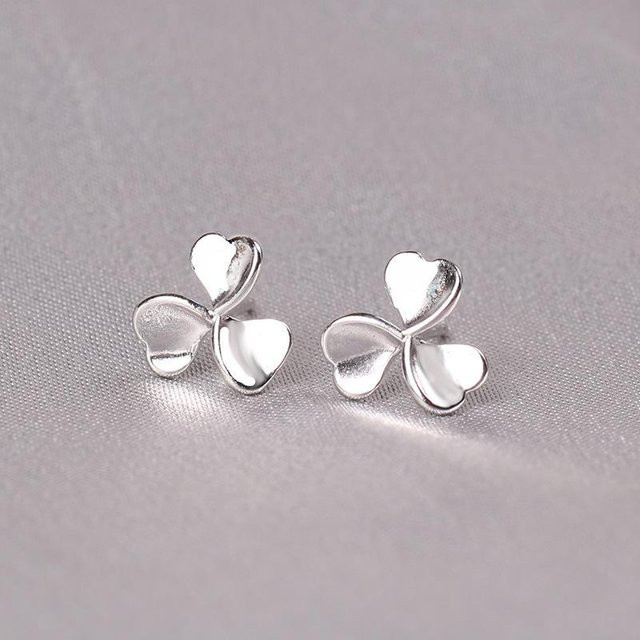 Lucky Star Jewelry Ohrstecker Kleeblatt, Kupfer, Silber, Damen - Bild 1