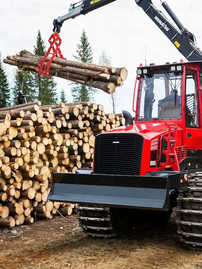 Robuste Hebezange für Holzscheite aus Stahl in Rot, Holzgreifer und Stammheber mit 4 Klauen, Höhe: 71 cm - Bild 7