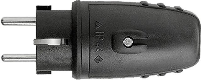 N & L Schutzkontakt-Gummi-Stecker IP44 in Schwarz - Bild 1