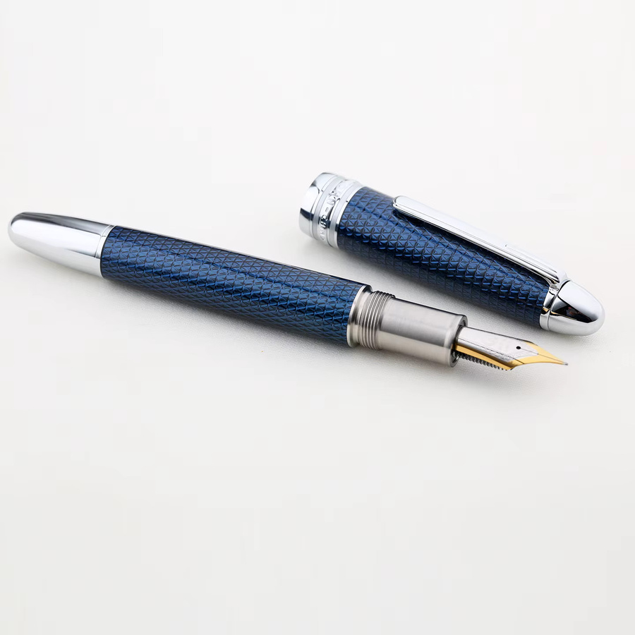 MAJOHN P136 Füllfederhalter Twilight Blue mit 3D-Muster und rutschfestem Edelstahlgriff - Bild 5