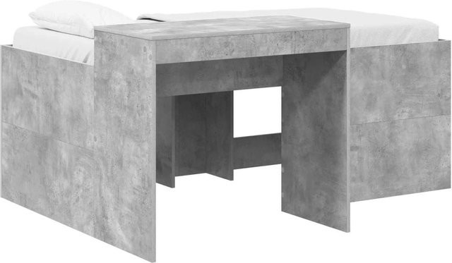 vidaXL Hochbett mit Schreibtisch für Kinder in Betongrau aus Holzwerkstoff, B/T: 160 x 80 cm, Höhe: 163 cm - Bild 1