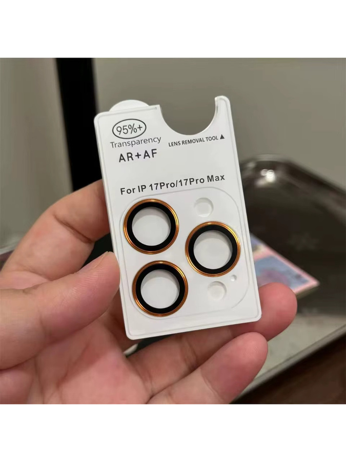 Kamera Metall Ring Schutz mit gehärtetem Glas für iPhone 16 Pro Max 15 Pro 14 Pro und iPhone 16 Plus, 2-3 Stück, Farbe: Orange - Bild 4