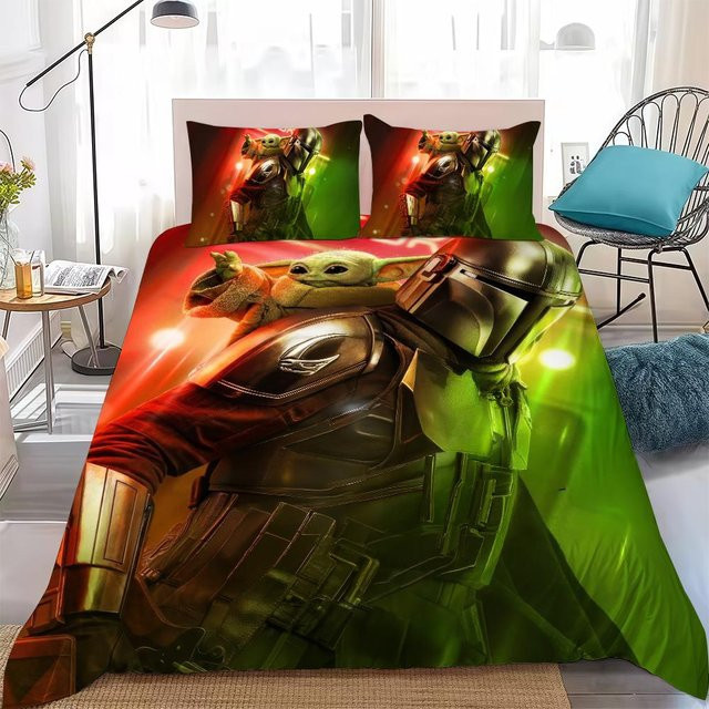 Star Wars The Mandalorian Bettwäsche-Set aus Polyester, 3-teilig, Mehrfarbig, B/H: 140 x 200 cm - Bild 1