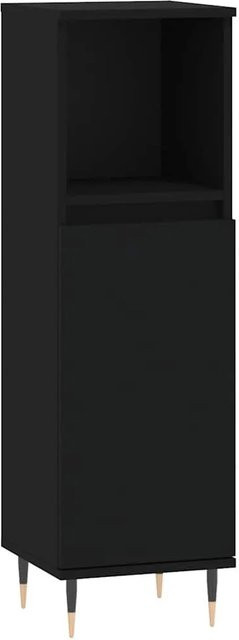 vidaXL Badschrank in Schwarz im industriellen Stil mit offenen Regalen und Türen, B/T/H: 30 x 30 x 100 cm - Bild 1