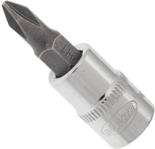 VIGOR Schraubendreher-Einsatz PH1 mit 1/4 Zoll Innenvierkant Antrieb in Silber, Gesamtlänge: 3,8 cm - Bild 1