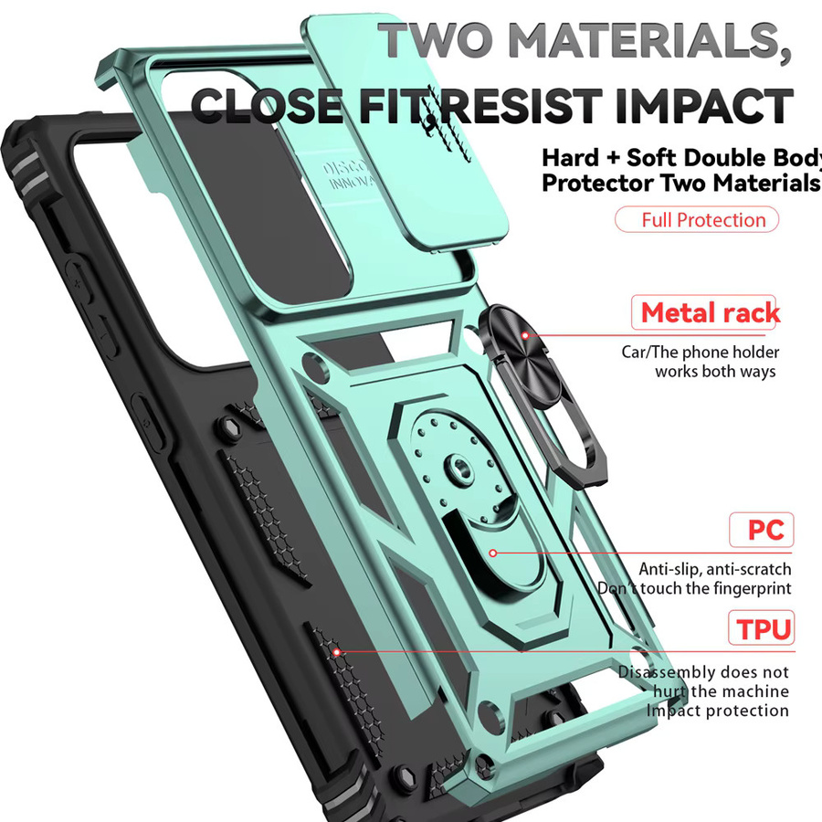 Robuste Panzerhülle mit 360 Grad drehbarem Ringhalter und Linsenschutz für Samsung Galaxy S26 S25 S24 S23 S22 S21 S20 Note 20 Ultra Plus FE EDGE - Bild 4