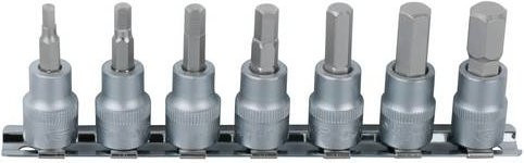 KS Tools 1/4 Zoll Bit-Stecknuss-Satz Innensechskant, 7-teilig, Chrome Vanadium, Silber - Bild 1