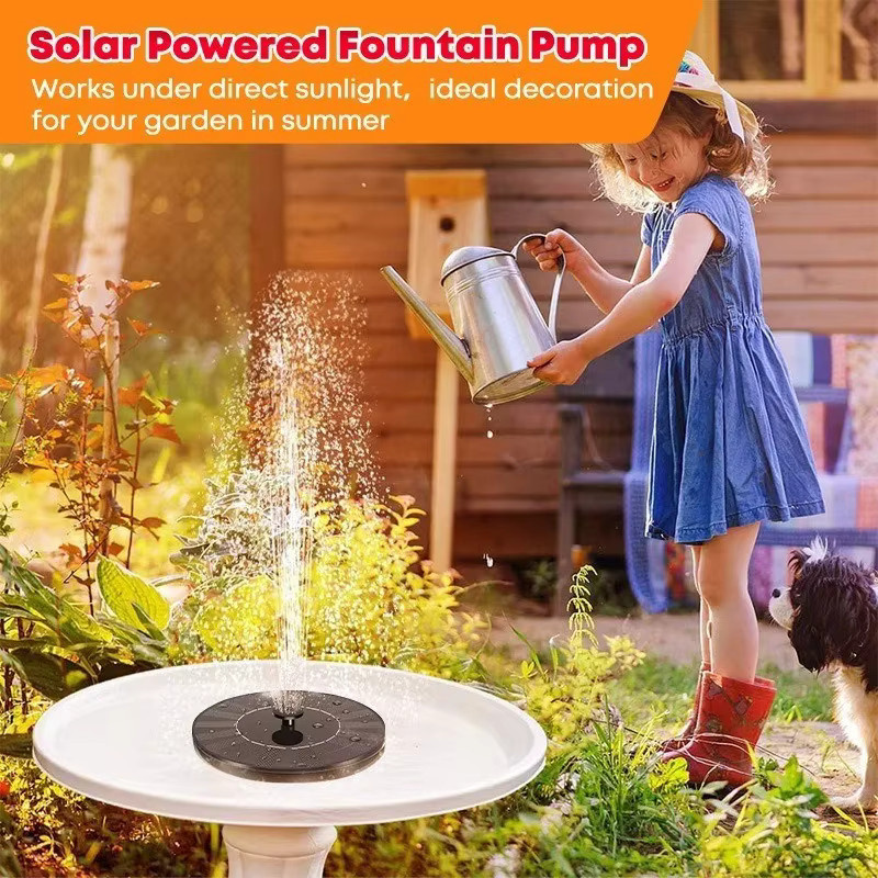 Solarbetriebener Wasserfall-Brunnen von PDQ für Garten, Pool und Teich als dekorative Outdoor-Vogelbad-Lösung in runder Form - Bild 1