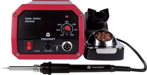 TOOLCRAFT ST-100A Lötstation analog 100W in Rot mit Lötspitze und Aluminiumgehäuse - Bild 1