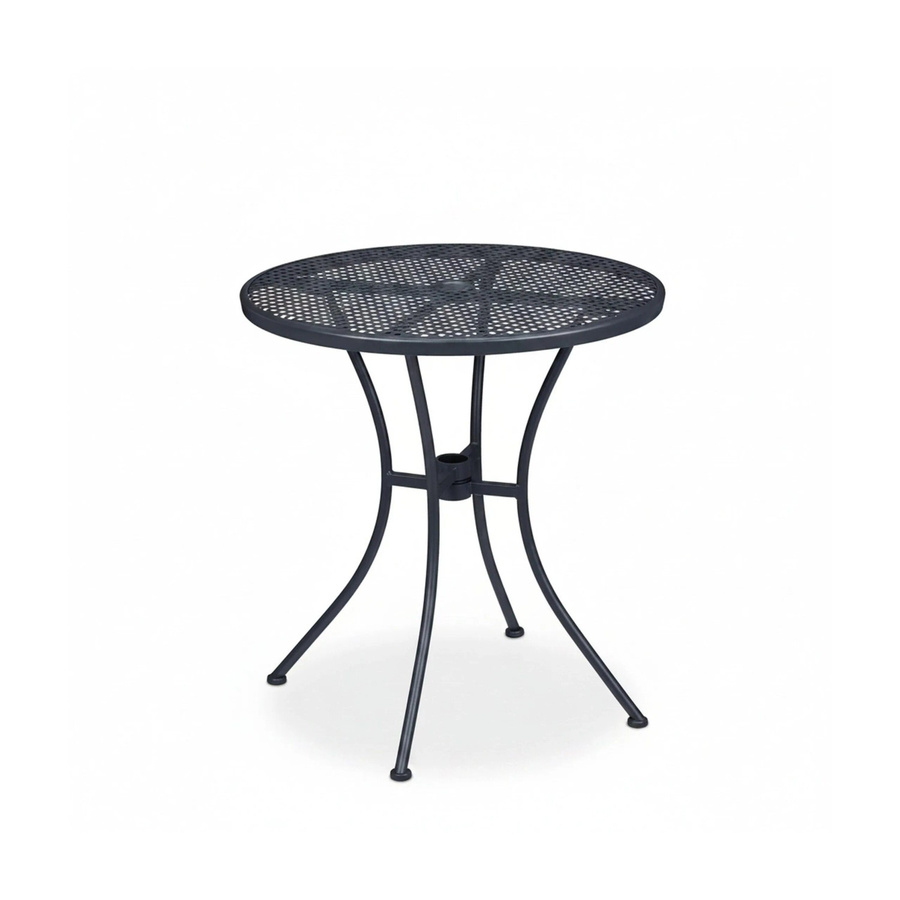 Relaxdays Gartentisch aus Stahl in Anthrazit mit Schirmloch und Gitter-Optik, B: 72 cm, T: 70 cm - Bild 2