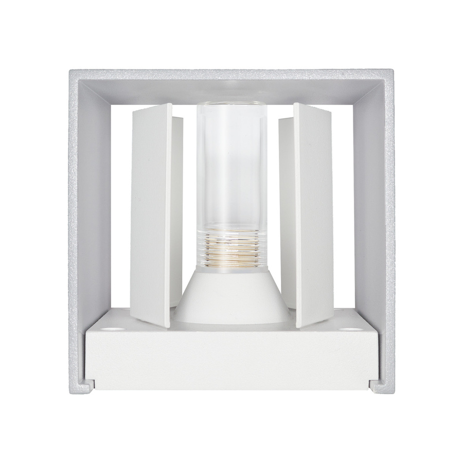 Luxvenum Wandleuchte CUBE in Frostsilber aus Aluminium mit Up & Down Lichtwirkung, IP54 wetterfest, einstellbare Abstrahlung und G9 Leuchtmittel geeignet - Bild 1