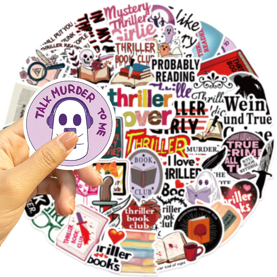 50 Stück Horror Graffiti Aufkleber Set von MRJIAANGSON, wasserfeste Halloween Sticker für Laptop, Telefon, Gitarre und Koffer, Mehrfarbig - Bild 3