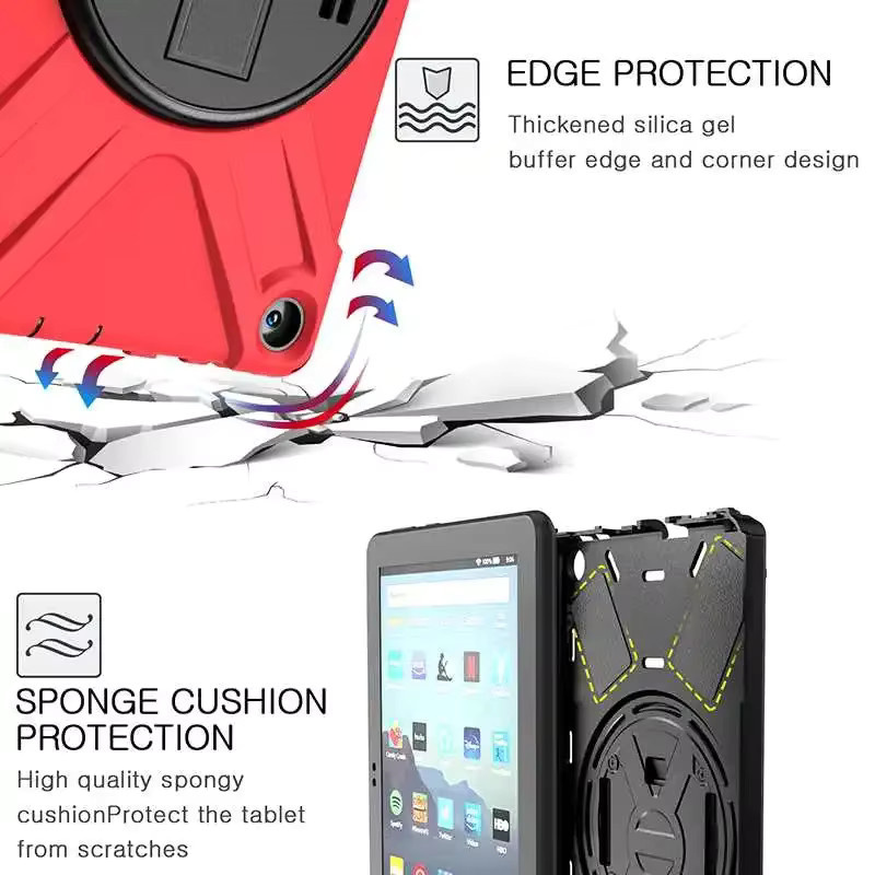 RSTHOYO Heavy Duty 2in1 Hybrid Rüstungshülle für Amazon Kindle Fire HD 10, HD 8 und HD 8 Plus in Blau oder Rot - Bild 4