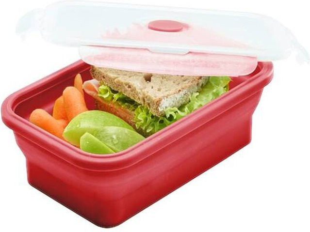 Westmark Frischhaltedose rot, luftdicht und auslaufsicher, B/H/L: 18,5 x 3,5 x 12,5 cm - Bild 1