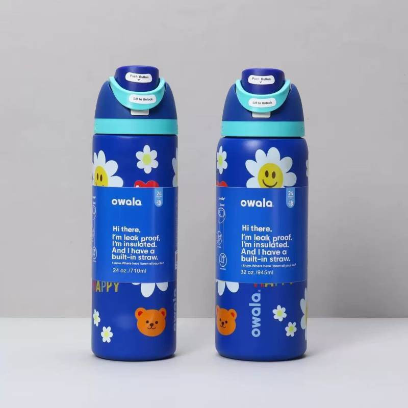 Owala Edelstahl-Wasserflasche mit Vakuumisolierung und Strohhalm, Sunflower Yellow, 946 ml - Bild 3