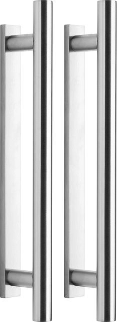 Skyscope Griffstangenpaar aus Edelstahl gebürstet in Silber, beidseitig gerundet zum Kleben, B: 400 mm, H: 25 mm - Bild 1