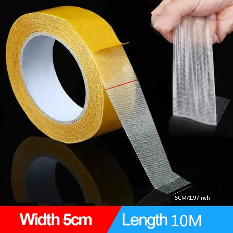 Doppelseitiges Gitter-Teppich-Klebeband transparent, wasserdichtes Netz-Klebeband für starke Fixierung, 10 m Länge - Bild 2