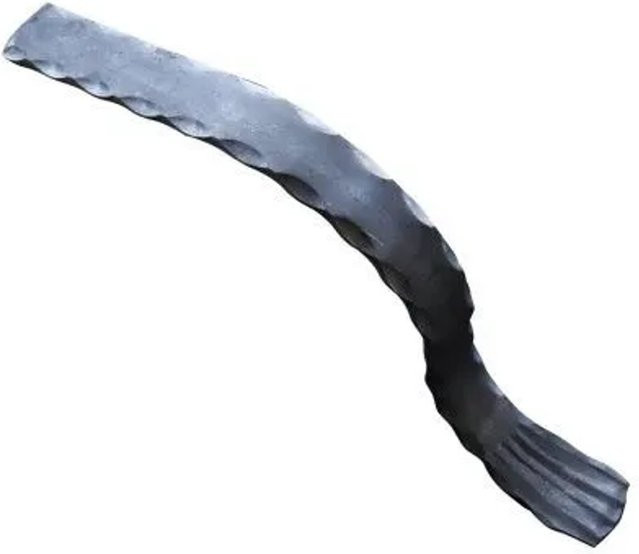 FeNau Handlauf-Endstück aus Stahl in Mattgrau mit gehämmerten Kanten, Maße: B: 40 mm, H: 8 mm - Bild 1