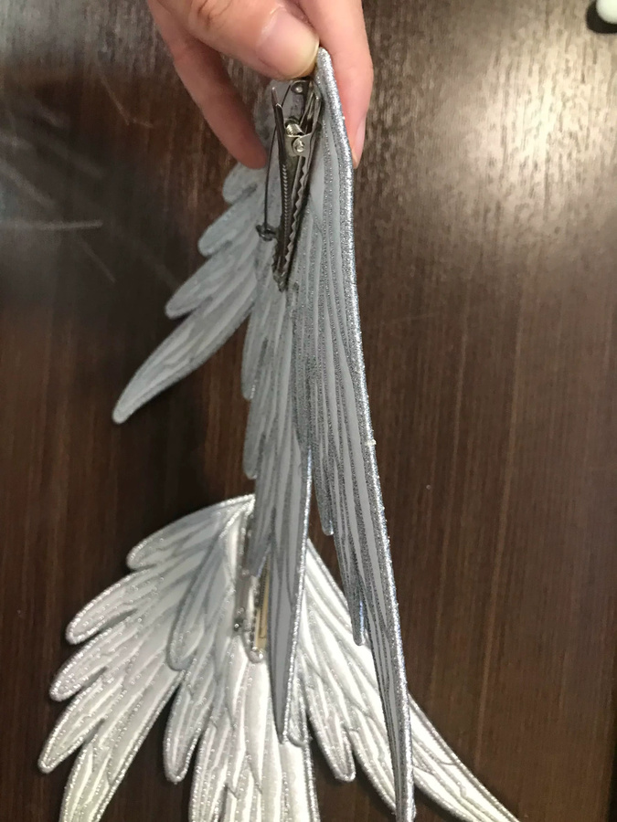 Engelsflügel-Haarspange, Metallisch - Bild 2