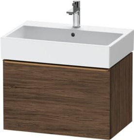 Duravit Waschtischunterschrank D-Neo wandhängend in Weiß und Braun mit einer Schublade, B/T/H: 68,4 x 44,2 x 44,0 cm - Bild 1