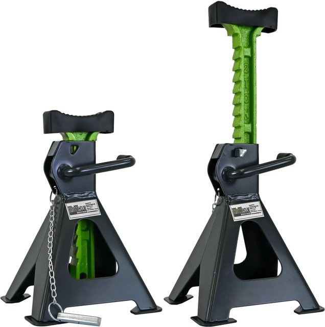 TRUTZHOLM Unterstellbock 2er Set aus Stahl mit 2 Tonnen Traglast pro Stütze, Höhe: 280 bis 430 mm - Bild 1