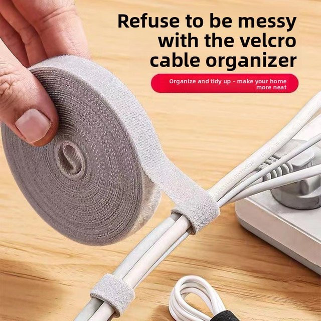 Kabelorganisator und Kabelbinder aus Kunststoff für deinen Computer-Desktop in Schwarz - Bild 1