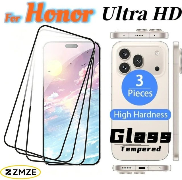 ZMZE 3er-Pack Displayschutzfolie aus gehärtetem Glas für Honor 600 500 Pro 400 200 Lite 200 Smart 300 in Transparent HD-Klarheit - Bild 1