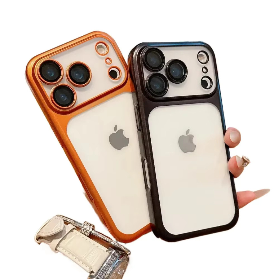 Transparente Handyhülle mit matter Beschichtung und Kameraschutz für Apple iPhone 12 bis 17 Pro Max, Farbe: Transparent/Grau - Bild 2