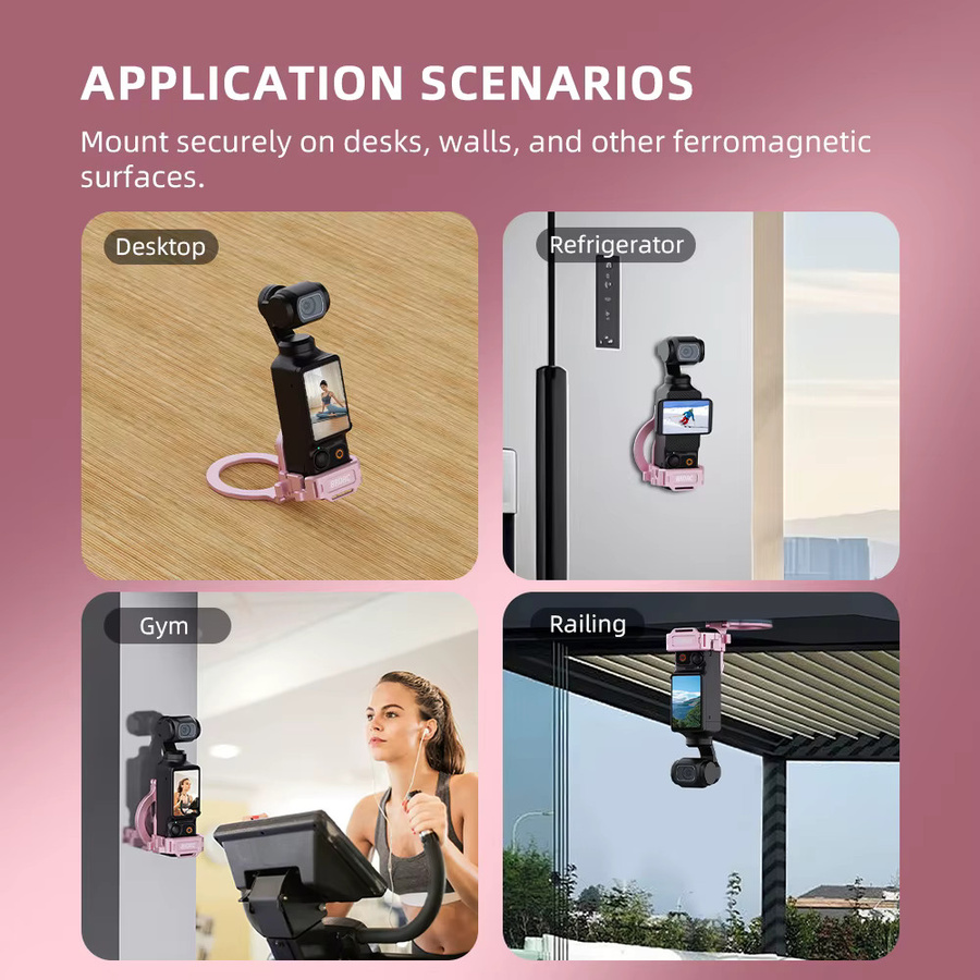 BRDRC Teleprompter-Ständer mit magnetischer Halterung für DJI Pocket 3, verstellbarer Vlogger-Fotografie-Käfig und Erweiterungshalterung - Bild 4