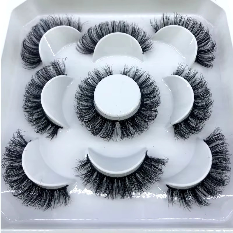 Ams 3D-Nerzwimpern, Black, 5 Paar, 8–25 mm, Natürlich, Unisex - Bild 5