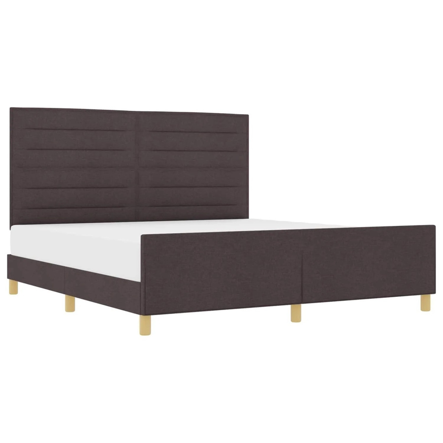 vidaXL Bettgestell mit Kopfteil in Dunkelbraun, gepolstert, B/T/H: 180 x 200 x 186 cm - Bild 2