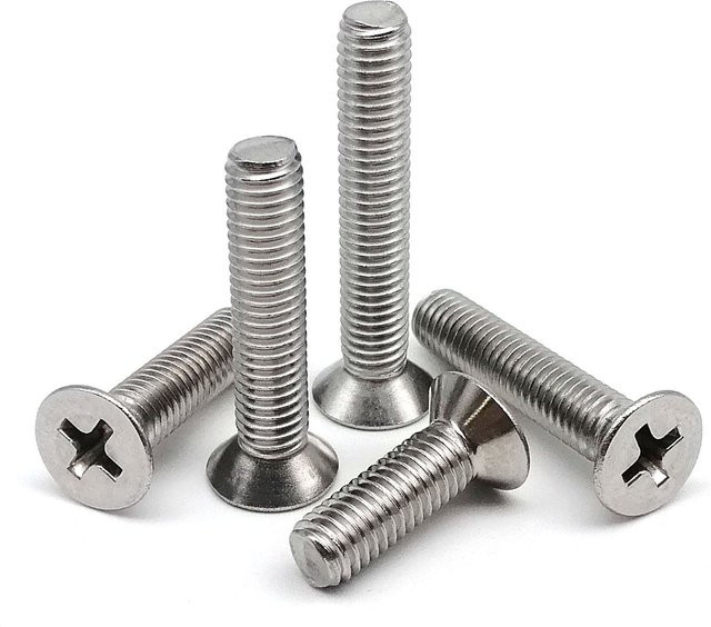 HZYUEGOU Kreuzschlitz-Flachkopfschrauben aus Edelstahl A2-70 in Silber, M3 M4 M5 M6 Phillips-Bolzen nach GB819 - Bild 1