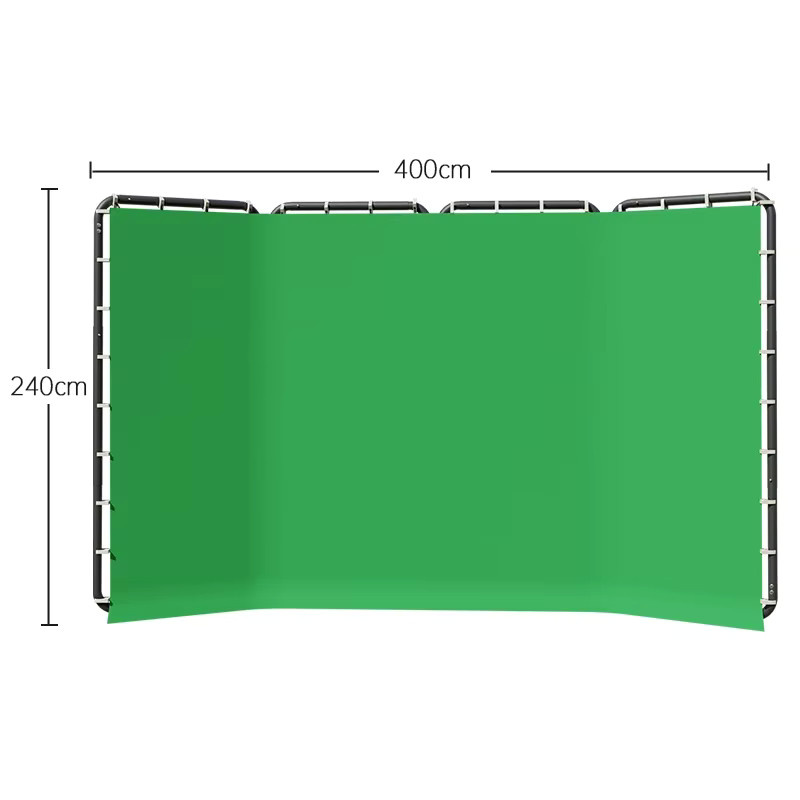 SH Fotohintergrund-Set mit Hintergrundständer in Grau und Grün, Maße: B: 240 cm, H: 400 cm, Hintergrundbildschirm: 2,35 x 3,6 m - Bild 3
