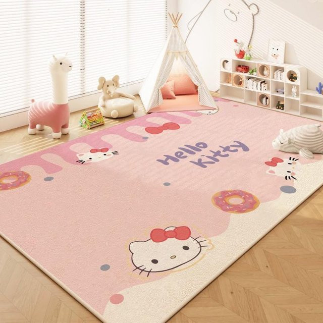 MINISO Hello Kitty Cartoon-Teppich in Pink, rutschfest und waschbar, B/T: 80 x 50 cm - Bild 1