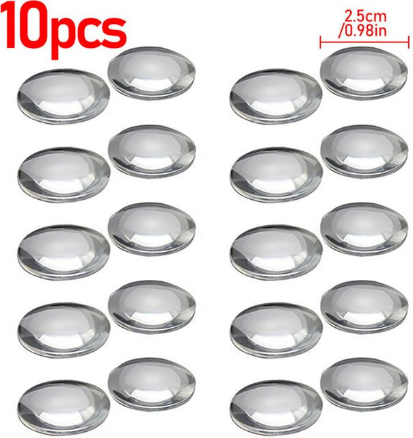 10 Paar ultraklare konvexe Glaslinsen für Google Cardboard DIY 3D VR-Brillen, transparent, Durchmesser: 25 mm, Höhe: 45 mm - Bild 1