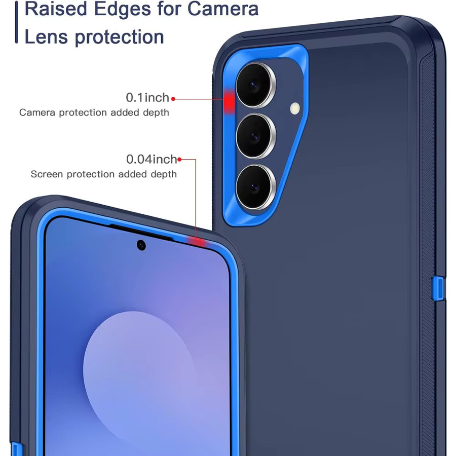 Robuste 3-Schicht-Schutzhülle für Samsung Galaxy S26 S25 S24 S23 S22 Ultra Plus in Schwarz, Rot oder Blau mit matter stoßfester Abdeckung - Bild 1
