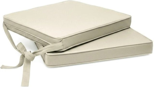 Beautissu 2er Set Loft Stuhlkissen in Beige mit abnehmbarem Bezug B: 45 cm, T: 40 cm, H: 5 cm