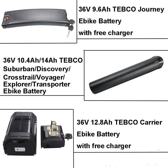 Tebco Elektrische Fahrradbatterie 36V 10,4Ah in Schwarz für Voyager, Cross Trail und Explorer Modelle - Bild 1