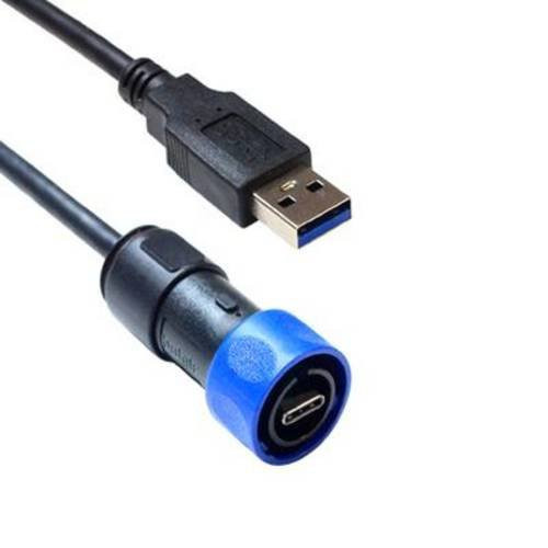 Bulgin USB-Datenkabel USB-A auf USB-C in Schwarz, Länge: 1 m - Bild 1