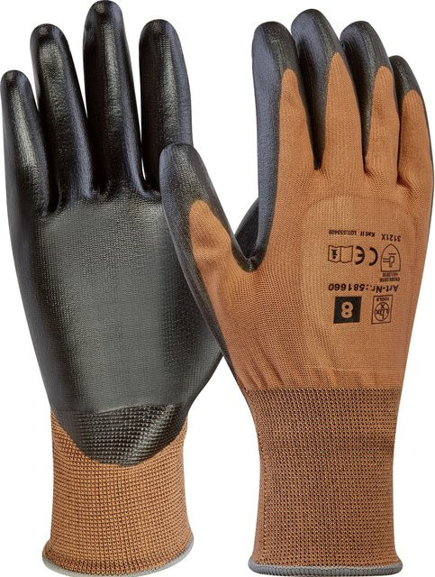 LUX-TOOLS Montagehandschuh Größe 8 mit PU-Beschichtung in Multicolour nach EN 388 - Bild 1