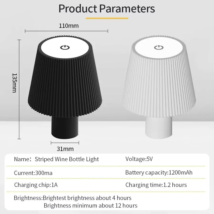 KFV Drahtlose RGB LED-Tischlampe für Weinflaschen mit Touch-Steuerung aus ABS-Kunststoff - Bild 3