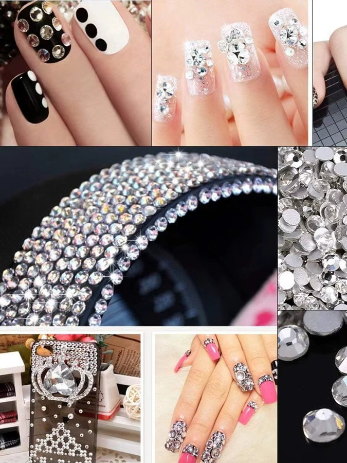OEMOO Strass-Steine Runde Harz-Flachsteine, 3er-Pack, Glänzend, Unisex - Bild 2