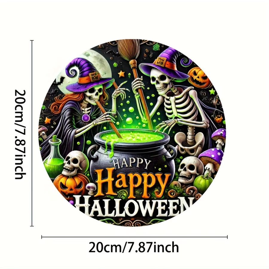 Potdemiel Happy Halloween Metallschild Wanddekoration Multicolor B/H: 20 x 20 cm - Bild 2