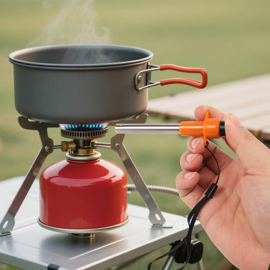 Pandatour Mini Elektrisches Feuerzeug aus Edelstahl mit Piezo-Zündung für Outdoor Camping und Haushalt - Bild 2