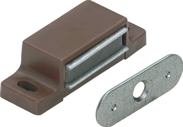 Hettich Magnetschnäpper mit starrer Platte, 4 kg Haltekraft, Braun, 4 Stück - Bild 1